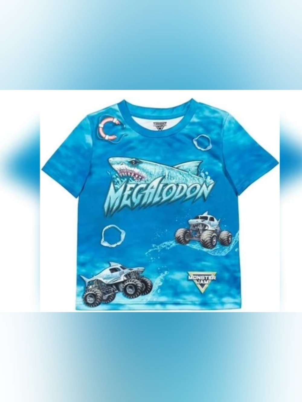 Monster Jam Megalodon Monster Truck Toddler Boys T-Shirt Toddler to Big Kid Larg